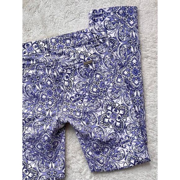 White House Black Market Majorelle Blue & White Santorini Print Slim Ankle Jeans - Picture 14 of 16